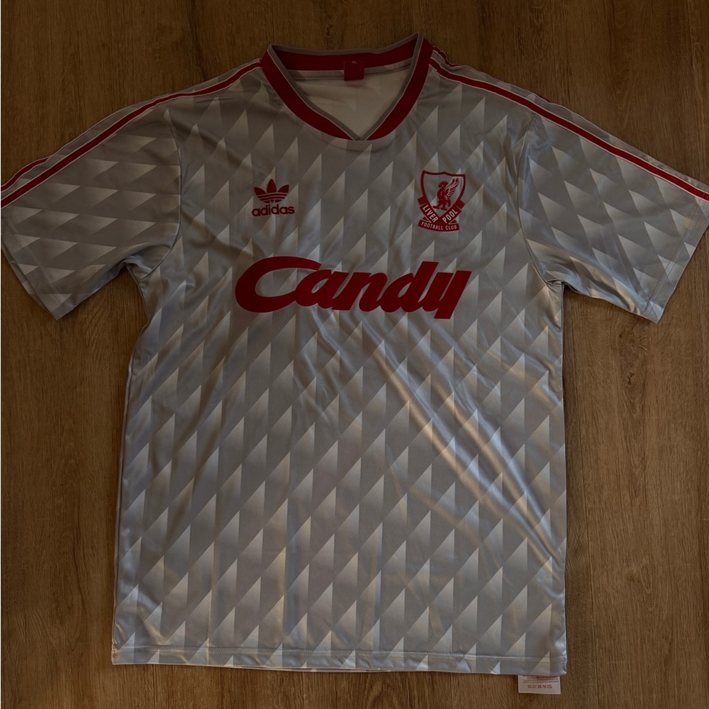 Vintage Liverpool Adidas Gray and Red Soccer Jersey